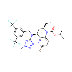 CC[C@@H]1C[C@H](N(Cc2cc(C(F)(F)F)cc(C(F)(F)F)c2)c2nnn(C)n2)c2nc(Br)ccc2N1C(=O)OC(C)C ZINC000084618570