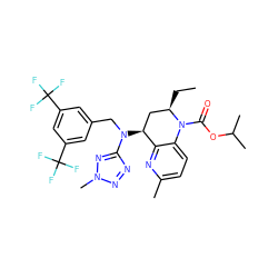 CC[C@@H]1C[C@H](N(Cc2cc(C(F)(F)F)cc(C(F)(F)F)c2)c2nnn(C)n2)c2nc(C)ccc2N1C(=O)OC(C)C ZINC000014211214