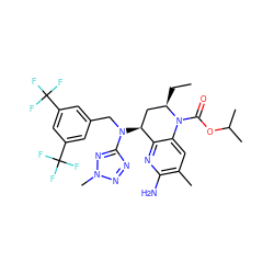 CC[C@@H]1C[C@H](N(Cc2cc(C(F)(F)F)cc(C(F)(F)F)c2)c2nnn(C)n2)c2nc(N)c(C)cc2N1C(=O)OC(C)C ZINC000084634966