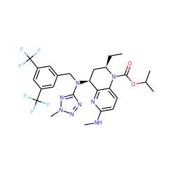 CC[C@@H]1C[C@H](N(Cc2cc(C(F)(F)F)cc(C(F)(F)F)c2)c2nnn(C)n2)c2nc(NC)ccc2N1C(=O)OC(C)C ZINC000084634196
