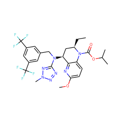 CC[C@@H]1C[C@H](N(Cc2cc(C(F)(F)F)cc(C(F)(F)F)c2)c2nnn(C)n2)c2nc(OC)ccc2N1C(=O)OC(C)C ZINC000014211208