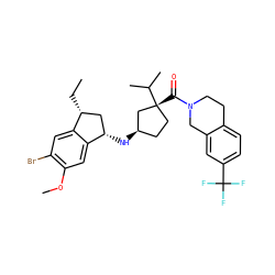 CC[C@@H]1C[C@H](N[C@@H]2CC[C@@](C(=O)N3CCc4ccc(C(F)(F)F)cc4C3)(C(C)C)C2)c2cc(OC)c(Br)cc21 ZINC000299859150