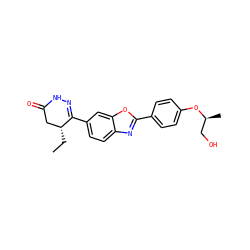 CC[C@@H]1CC(=O)NN=C1c1ccc2nc(-c3ccc(O[C@@H](C)CO)cc3)oc2c1 ZINC000168918013