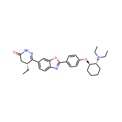 CC[C@@H]1CC(=O)NN=C1c1ccc2nc(-c3ccc(O[C@@H]4CCCC[C@H]4N(CC)CC)cc3)oc2c1 ZINC000168588935