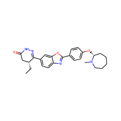 CC[C@@H]1CC(=O)NN=C1c1ccc2nc(-c3ccc(O[C@@H]4CCCCCN4C)cc3)oc2c1 ZINC000168891074