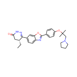 CC[C@@H]1CC(=O)NN=C1c1ccc2nc(-c3ccc(OC(C)(C)CN4CCCC4)cc3)oc2c1 ZINC000168453133