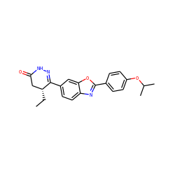 CC[C@@H]1CC(=O)NN=C1c1ccc2nc(-c3ccc(OC(C)C)cc3)oc2c1 ZINC000072318303