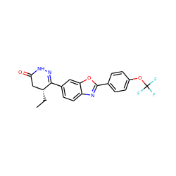 CC[C@@H]1CC(=O)NN=C1c1ccc2nc(-c3ccc(OC(F)(F)F)cc3)oc2c1 ZINC000168491637