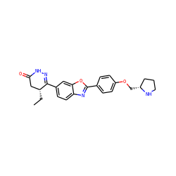 CC[C@@H]1CC(=O)NN=C1c1ccc2nc(-c3ccc(OC[C@@H]4CCCN4)cc3)oc2c1 ZINC000145786472