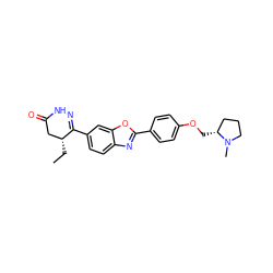 CC[C@@H]1CC(=O)NN=C1c1ccc2nc(-c3ccc(OC[C@@H]4CCCN4C)cc3)oc2c1 ZINC000168353196