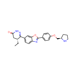 CC[C@@H]1CC(=O)NN=C1c1ccc2nc(-c3ccc(OC[C@H]4CCCN4)cc3)oc2c1 ZINC000145741902