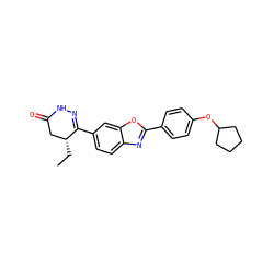 CC[C@@H]1CC(=O)NN=C1c1ccc2nc(-c3ccc(OC4CCCC4)cc3)oc2c1 ZINC000139496318