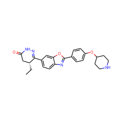 CC[C@@H]1CC(=O)NN=C1c1ccc2nc(-c3ccc(OC4CCNCC4)cc3)oc2c1 ZINC000139332638