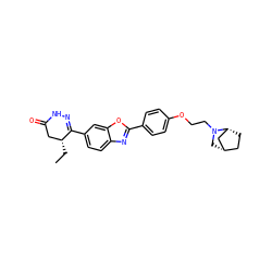 CC[C@@H]1CC(=O)NN=C1c1ccc2nc(-c3ccc(OCCN4C[C@H]5CC[C@@H]4C5)cc3)oc2c1 ZINC000168857695