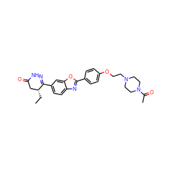 CC[C@@H]1CC(=O)NN=C1c1ccc2nc(-c3ccc(OCCN4CCN(C(C)=O)CC4)cc3)oc2c1 ZINC000139469897