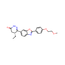 CC[C@@H]1CC(=O)NN=C1c1ccc2nc(-c3ccc(OCCOC)cc3)oc2c1 ZINC000204169702