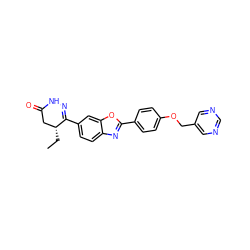 CC[C@@H]1CC(=O)NN=C1c1ccc2nc(-c3ccc(OCc4cncnc4)cc3)oc2c1 ZINC000168841346