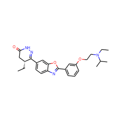 CC[C@@H]1CC(=O)NN=C1c1ccc2nc(-c3cccc(OCCN(CC)C(C)C)c3)oc2c1 ZINC000169160689