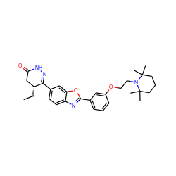 CC[C@@H]1CC(=O)NN=C1c1ccc2nc(-c3cccc(OCCN4C(C)(C)CCCC4(C)C)c3)oc2c1 ZINC000204162764