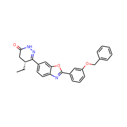 CC[C@@H]1CC(=O)NN=C1c1ccc2nc(-c3cccc(OCc4ccccc4)c3)oc2c1 ZINC000168585599