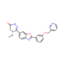 CC[C@@H]1CC(=O)NN=C1c1ccc2nc(-c3cccc(OCc4cccnc4)c3)oc2c1 ZINC000204173658