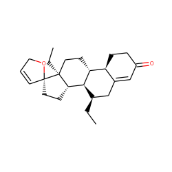 CC[C@@H]1CC2=CC(=O)CC[C@@H]2[C@H]2CC[C@@]3(CC)[C@@H](CC[C@@]34C=CCO4)[C@@H]21 ZINC000261128647