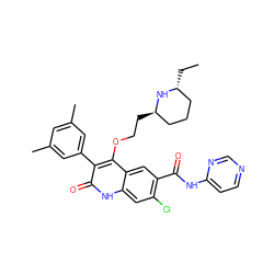 CC[C@@H]1CCC[C@@H](CCOc2c(-c3cc(C)cc(C)c3)c(=O)[nH]c3cc(Cl)c(C(=O)Nc4ccncn4)cc23)N1 ZINC000029474558