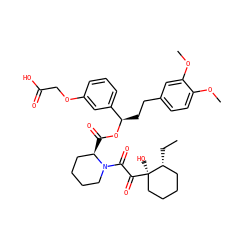 CC[C@@H]1CCCC[C@@]1(O)C(=O)C(=O)N1CCCC[C@H]1C(=O)O[C@H](CCc1ccc(OC)c(OC)c1)c1cccc(OCC(=O)O)c1 ZINC000084688457