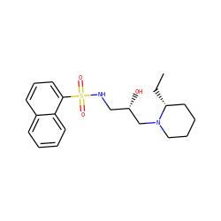 CC[C@@H]1CCCCN1C[C@@H](O)CNS(=O)(=O)c1cccc2ccccc12 ZINC000028892058