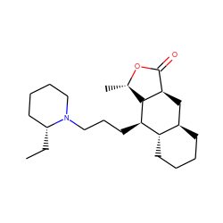 CC[C@@H]1CCCCN1CCC[C@@H]1[C@H]2CCCC[C@@H]2C[C@@H]2C(=O)O[C@@H](C)[C@@H]21 ZINC000028006654
