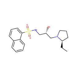 CC[C@@H]1CCCN1C[C@@H](O)CNS(=O)(=O)c1cccc2ccccc12 ZINC000028891885