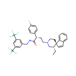 CC[C@@H]1CN(CC[C@H](C(=O)NCc2cc(C(F)(F)F)cc(C(F)(F)F)c2)c2ccc(F)cc2)CC[C@@]12C=Cc1ccccc12 ZINC000034804245