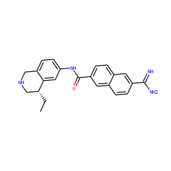 CC[C@@H]1CNCc2ccc(NC(=O)c3ccc4cc(C(=N)N)ccc4c3)cc21 ZINC000002047487