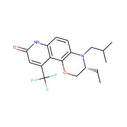 CC[C@@H]1COc2c(ccc3[nH]c(=O)cc(C(F)(F)F)c23)N1CC(C)C ZINC000028953780