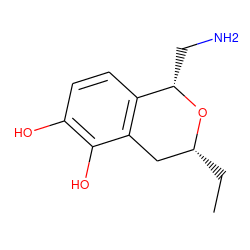 CC[C@@H]1Cc2c(ccc(O)c2O)[C@H](CN)O1 ZINC000013823817