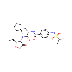 CC[C@@H]1OCC(=O)[C@H]1NC(=O)[C@H](CC1(C)CCCC1)NC(=O)c1ccc(NS(=O)(=O)C(C)C)cc1 ZINC000040919011