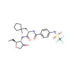 CC[C@@H]1OCC(=O)[C@H]1NC(=O)[C@H](CC1(C)CCCC1)NC(=O)c1ccc(NS(=O)(=O)C(F)(F)F)cc1 ZINC000042888814