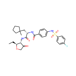 CC[C@@H]1OCC(=O)[C@H]1NC(=O)[C@H](CC1(C)CCCC1)NC(=O)c1ccc(NS(=O)(=O)c2ccc(F)cc2)cc1 ZINC000044430625