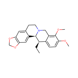 CC[C@@H]1c2ccc(OC)c(OC)c2CN2CCc3cc4c(cc3[C@H]12)OCO4 ZINC000039009223