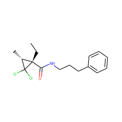 CC[C@]1(C(=O)NCCCc2ccccc2)[C@@H](C)C1(Cl)Cl ZINC000029389034