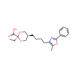 CC[C@]1(C(=O)O)OC[C@@H](CCCCc2nc(-c3ccccc3)oc2C)CO1 ZINC000101489954