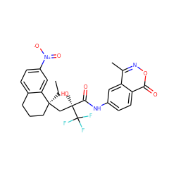 CC[C@]1(C[C@@](O)(C(=O)Nc2ccc3c(=O)onc(C)c3c2)C(F)(F)F)CCCc2ccc([N+](=O)[O-])cc21 ZINC000101059532