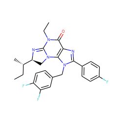 CC[C@H](C)[C@@H]1CN2C(=N1)N(CC)C(=O)c1nc(-c3ccc(F)cc3)n(Cc3ccc(F)c(F)c3)c12 ZINC000071340896