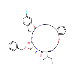 CC[C@H](C)[C@@H]1NCCOc2ccccc2CCCNC(=O)[C@@H](Cc2ccc(F)cc2)NC(=O)[C@@H](COCc2ccccc2)N(C)C1=O ZINC000202070517