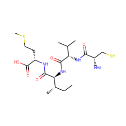 CC[C@H](C)[C@H](NC(=O)[C@@H](NC(=O)[C@@H](N)CS)C(C)C)C(=O)N[C@@H](CCSC)C(=O)O ZINC000013471826