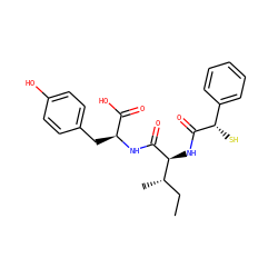 CC[C@H](C)[C@H](NC(=O)[C@@H](S)c1ccccc1)C(=O)N[C@@H](Cc1ccc(O)cc1)C(=O)O ZINC000011688097