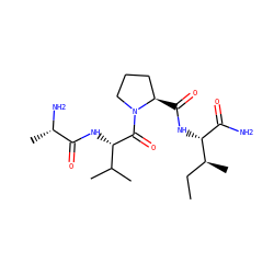 CC[C@H](C)[C@H](NC(=O)[C@@H]1CCCN1C(=O)[C@@H](NC(=O)[C@H](C)N)C(C)C)C(N)=O ZINC000013581519