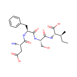 CC[C@H](C)[C@H](NC(=O)[C@H](CO)NC(=O)[C@H](Cc1ccccc1)NC(=O)[C@@H](N)CC(=O)O)C(=O)O ZINC000035307869