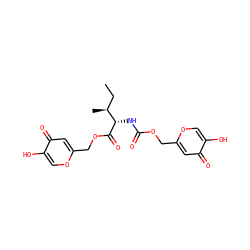 CC[C@H](C)[C@H](NC(=O)OCc1cc(=O)c(O)co1)C(=O)OCc1cc(=O)c(O)co1 ZINC000028757391