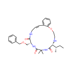 CC[C@H](C)[C@H]1NCCOc2ccccc2/C=C\CNC(=O)[C@@H](COCc2ccccc2)NC(=O)C(C)(C)NC1=O ZINC001772571331